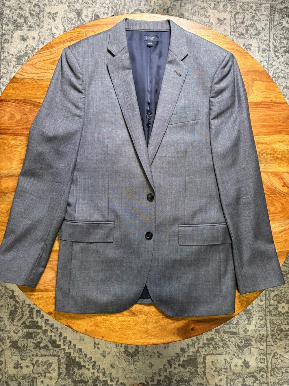J. Crew Men's Light Gray Two-Button Wool Blazer
